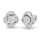 Exquisite 0.50Ct Diamond Love Knot Stud Earrings in White Gold