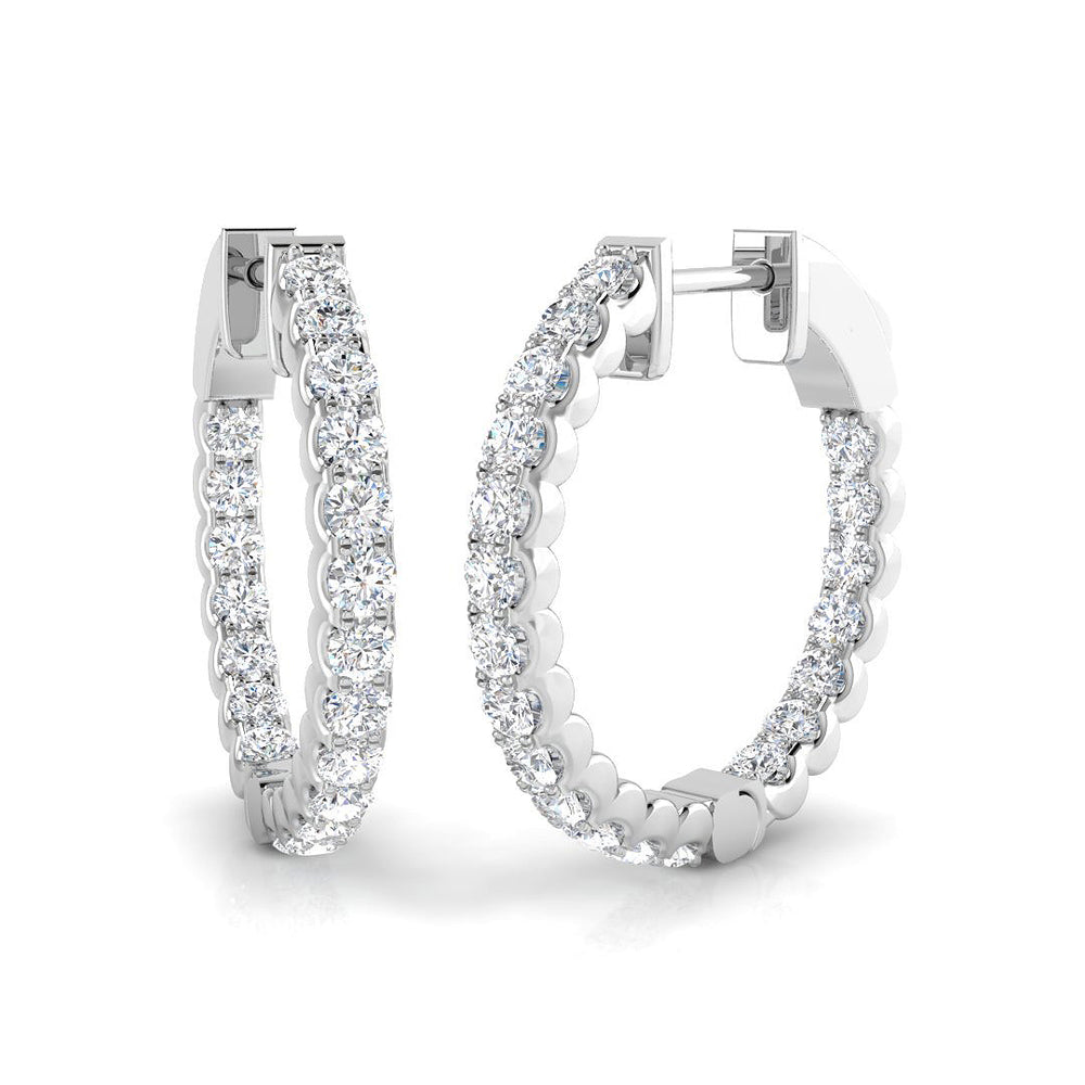 Hoop Earrings - Erfny 1.25ct Round Cut