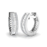 Hoop Earrings with Honeycomb Diamond Setting | 0.5ct-1ct