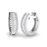 Hoop Earrings with Honeycomb Diamond Setting | 0.5ct-1ct