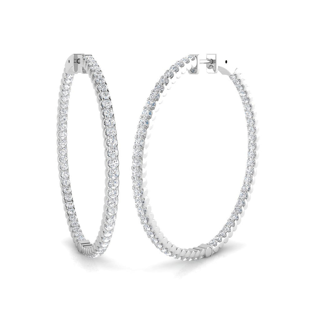 Hoop Earrings - Erfoy 3ct Round Cut