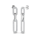 Bexly 1ct Gold Drop & Trilogy Diamond Earrings - Luxury Fine Jewelry
