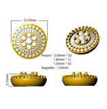 1ct to 1.75ct Gold Baguette and Brilliant Diamond Earrings
