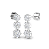 Ensoy Gold Drop & Trilogy Diamond Earrings - Elegant Luxury Jewelry