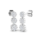 Ensoy Gold Drop & Trilogy Diamond Earrings - Elegant Luxury Jewelry
