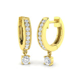 Sippy Luxury Gold Drop & Trilogy Diamond Earrings, Elegant Gemstone Jewelry