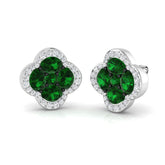 "Entxy Emerald Gold Earrings with 3-4.5ct Luxury Diamonds"