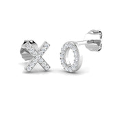 0.07ct Natural Diamond Round Cut Stud Earrings in 9K White Gold