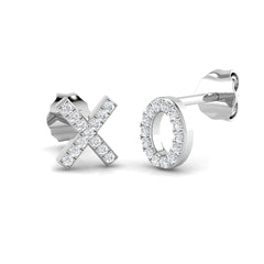 0.07ct Natural Diamond Round Cut Stud Earrings in 9K White Gold