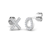 0.07ct Natural Diamond Round Cut Stud Earrings in 9K White Gold