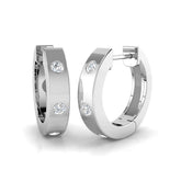 9ct White Gold 0.19ct Lab Grown Diamond Hoop Earrings