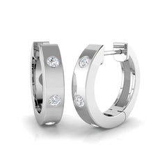 0.20 Carat D-E/VS Lab Grown Diamond Hoops Earring 9k White Gold Ready To Ship