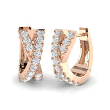 Hoop Earrings - Swirly 0.33ct Elegant Diamond Sparkle