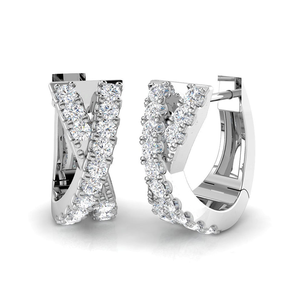 Hoop Earrings - Swirly 0.33ct Elegant Diamond Sparkle