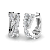 Hoop Earrings - Swirly 0.33ct Elegant Diamond Sparkle
