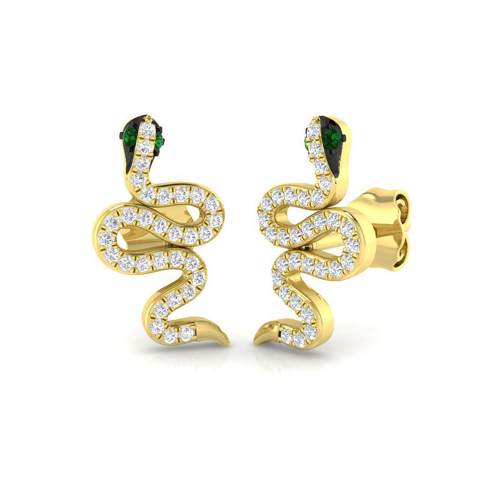 0.2ct Natural Diamond Round Cut Stud Earrings in 9K Yellow Gold