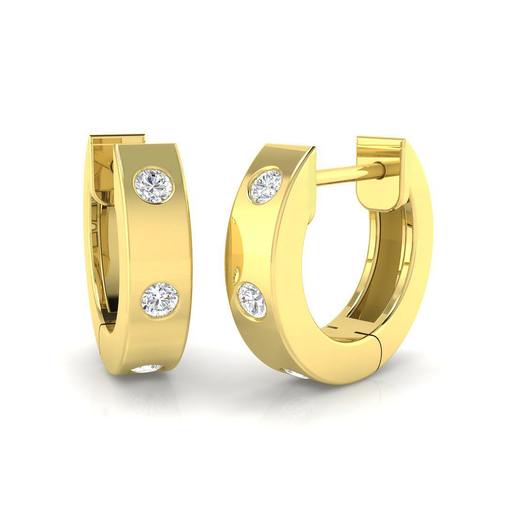 0.12ct Natural Diamond Round Cut Stud Earrings in 9K Yellow Gold