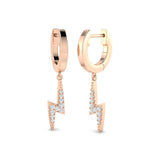 "Elegant Tulny Gold Drop & Trilogy Diamond Earrings - 0.1ct Luxury"