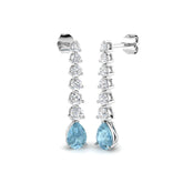 "Teeny Aquamarine Gold Diamond Earrings - Luxury 1.75ct to 5ct Delight"