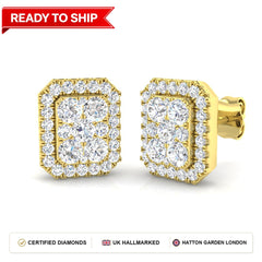 Lab grown diamond earring