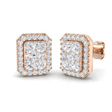 "Carla Gold Cluster Diamond Earrings 1ct-2ct - Elegant Luxury Jewelry"