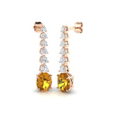 Tarty 5ct Multi Sapphire Diamond Earrings in Elegant Gold Setting