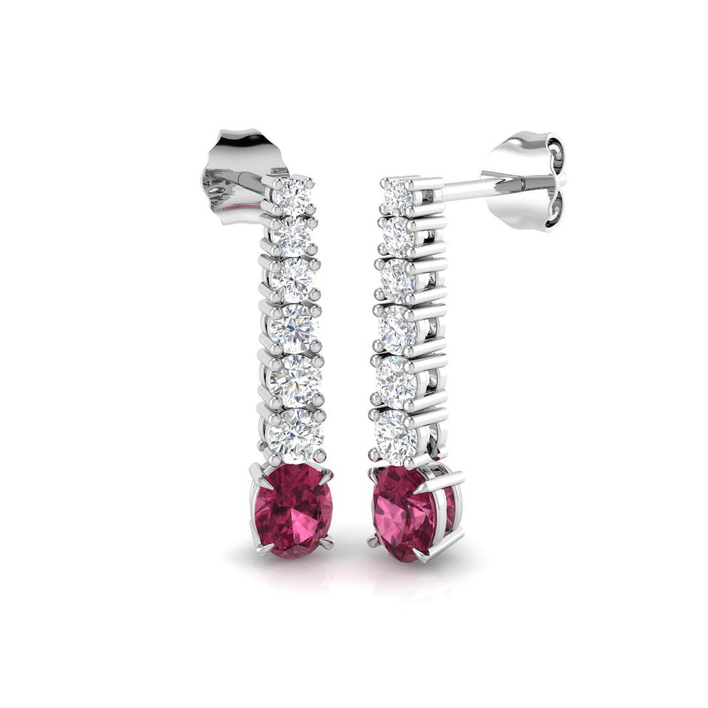 1.26ct Natural Diamond Oval Cut Stud Earrings in 18K White Gold