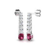 Tammy Pink Tourmaline Gold Earrings - Luxury 1.25-2ct Diamond Jewelry