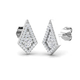 Stunning 0.20Ct Diamond Kite Shape Stud Earrings in White Gold