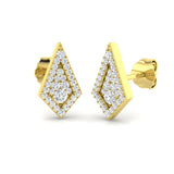 Stunning 0.20Ct Diamond Kite Shape Stud Earrings in White Gold