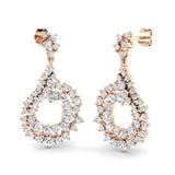 Luvly 3ct Gold Drop & Trilogy Diamond Earrings - Luxury Jewelry