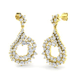 Luvly 3ct Gold Drop & Trilogy Diamond Earrings - Luxury Jewelry