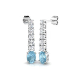 Tangy Gold Aquamarine Diamond Earrings | Luxe 2ct to 8ct Elegance