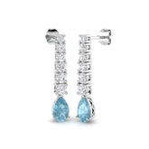 "Elegant Tiddy Aquamarine Diamond Earrings in Gold | Luxury 3-5ct"