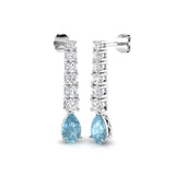 Elegant Tiddy Aquamarine Diamond Earrings in Gold | Luxury 3-5ct
