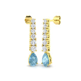 Elegant Tiddy Aquamarine Diamond Earrings in Gold | Luxury 3-5ct