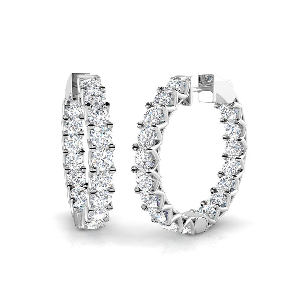 Hoop Earrings - Erepy Elegant 6.5ct Diamond Gold