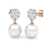 "Digby Pearl Gold Earrings with 10.5ct Luxury Diamonds"