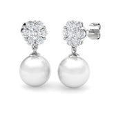 "Digby Pearl Gold Earrings with 10.5ct Luxury Diamonds"