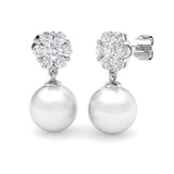 "Digby Pearl Gold Earrings with 10.5ct Luxury Diamonds"