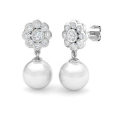 "Donal Luxury 13ct Gold Pearl Diamond Earrings - Elegant Jewelry"