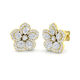 Toppy 1.5ct-2ct Gold Diamond Earrings | Elegant Gold Jewelry Design