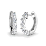 9ct White Gold 0.74ct Lab Grown Diamond Hoop Earrings