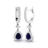 Hoop Earrings - Tinky Luxury 1.25ct Blue Sapphire Gold