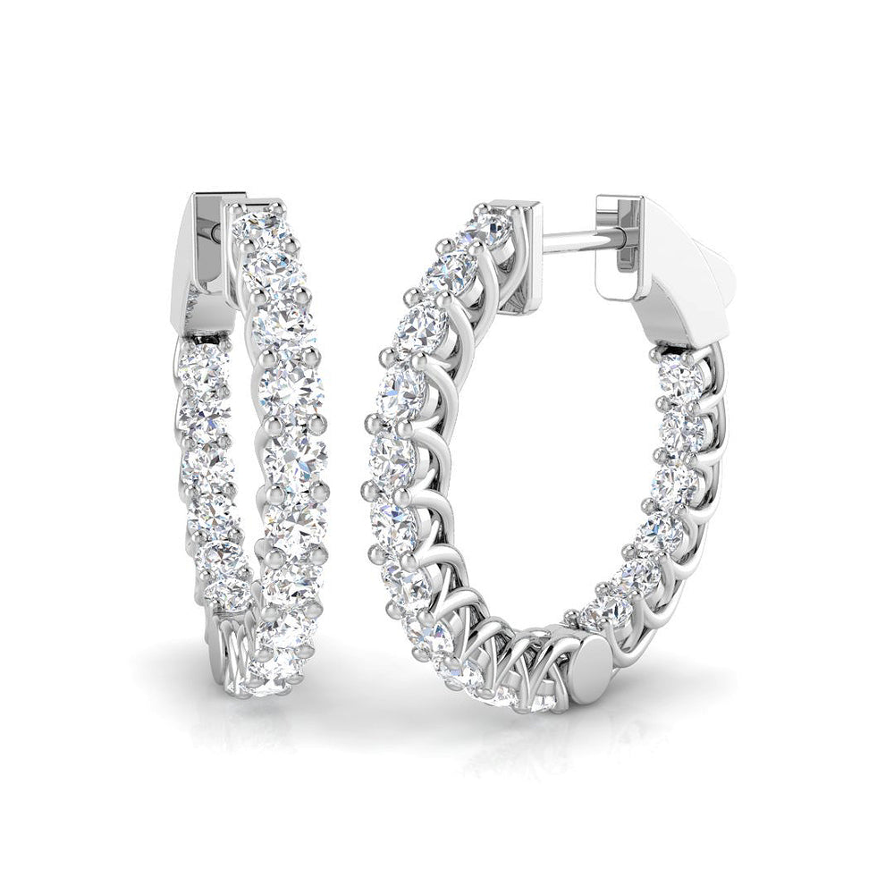 1.38ct Natural Diamond Round Cut Stud Earrings in 18K White Gold