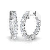 9ct White Gold 1.21ct Lab Grown Diamond Hoop Earrings