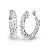 9ct White Gold 1.21ct Lab Grown Diamond Hoop Earrings