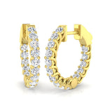 9ct Yellow Gold 1.21ct Lab Grown Diamond Hoop Earrings