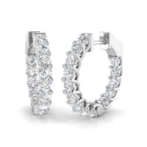 9ct White Gold 2.06ct Lab Grown Diamond Hoop Earrings