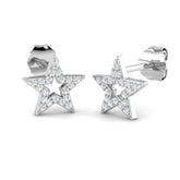 0.12ct Natural Diamond Round Cut Stud Earrings in 9K White Gold